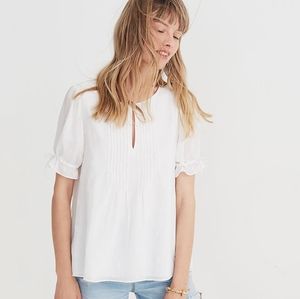 《 Madewell 》 Embroidered Pintucked Blouse